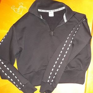 PINK VICTORIA SECRET CROPPED SWEAT SHIRT